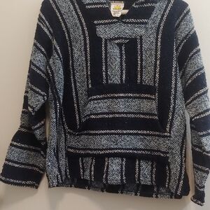 Navy and White Striped Women's Sweater
